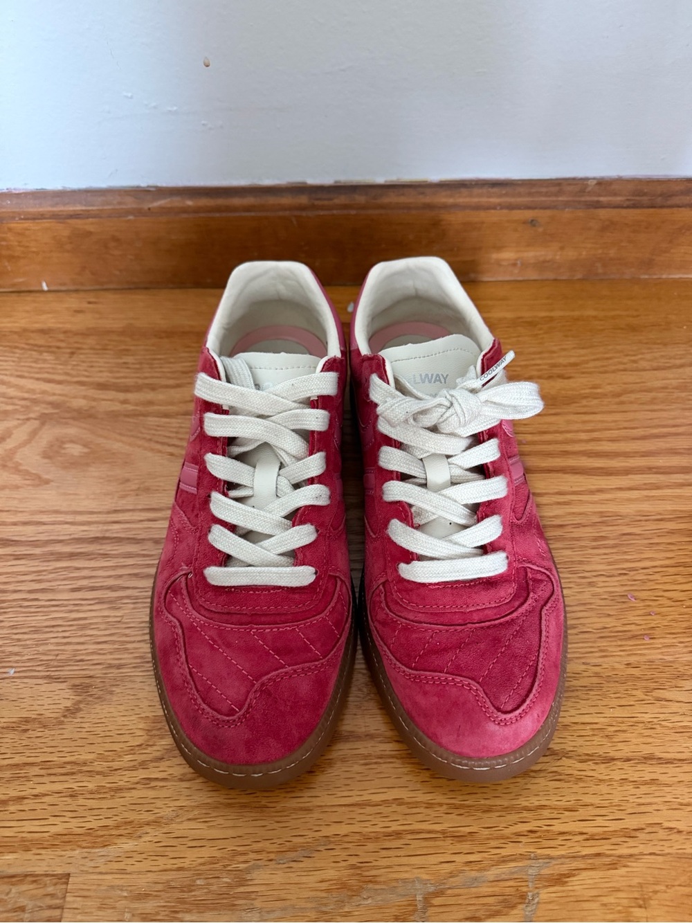 Coolway Red Suede Sneakers with White Laces